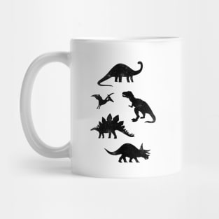 Black + White Dinosaurs Mug